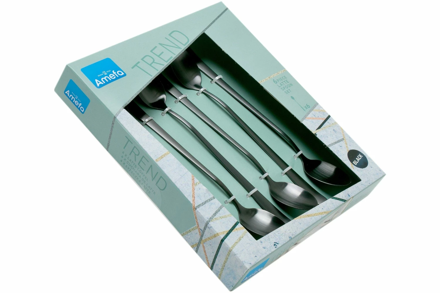 Amefa Austin 1410 Seis Cucharas De Sorbete/Latte Macchiato Cucharas, Negro Mate 6 Amefa Austin 1410 Seis Cucharas De Sorbete/Latte Macchiato Cucharas, Negro Mate - Imagen 4