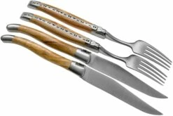 Laguiole En Aubrac CCF99OLIHL Juego De Cubiertos De 4 Piezas De Madera De Olivo -KNIVESANDTOOLS Ventas AUCCF99OLIHL 03 laguiole en aubrac