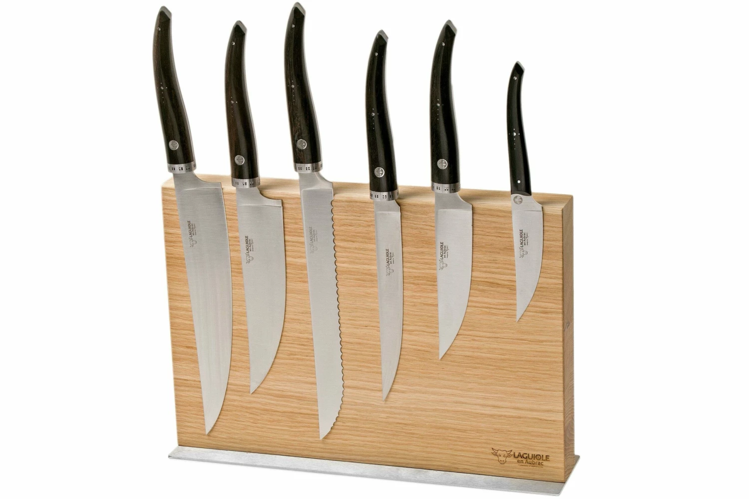 Laguiole En Aubrac Gourmet COL99CUIGOEBIB Juego De Cuchillos De 6 Piezas De Madera De ébano Con Bloque De Cuchillos 3 Laguiole En Aubrac Gourmet COL99CUIGOEBIB Juego De Cuchillos De 6 Piezas De Madera De ébano Con Bloque De Cuchillos