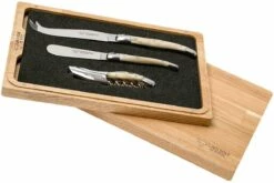 Laguiole En Aubrac Set De Cuchillos Para Vino Y Queso 3-unidades Cuerno, SFV99PCIH -KNIVESANDTOOLS Ventas AUSFV99PCIH 04 laguiole en aubrac ausfv99pcih 04