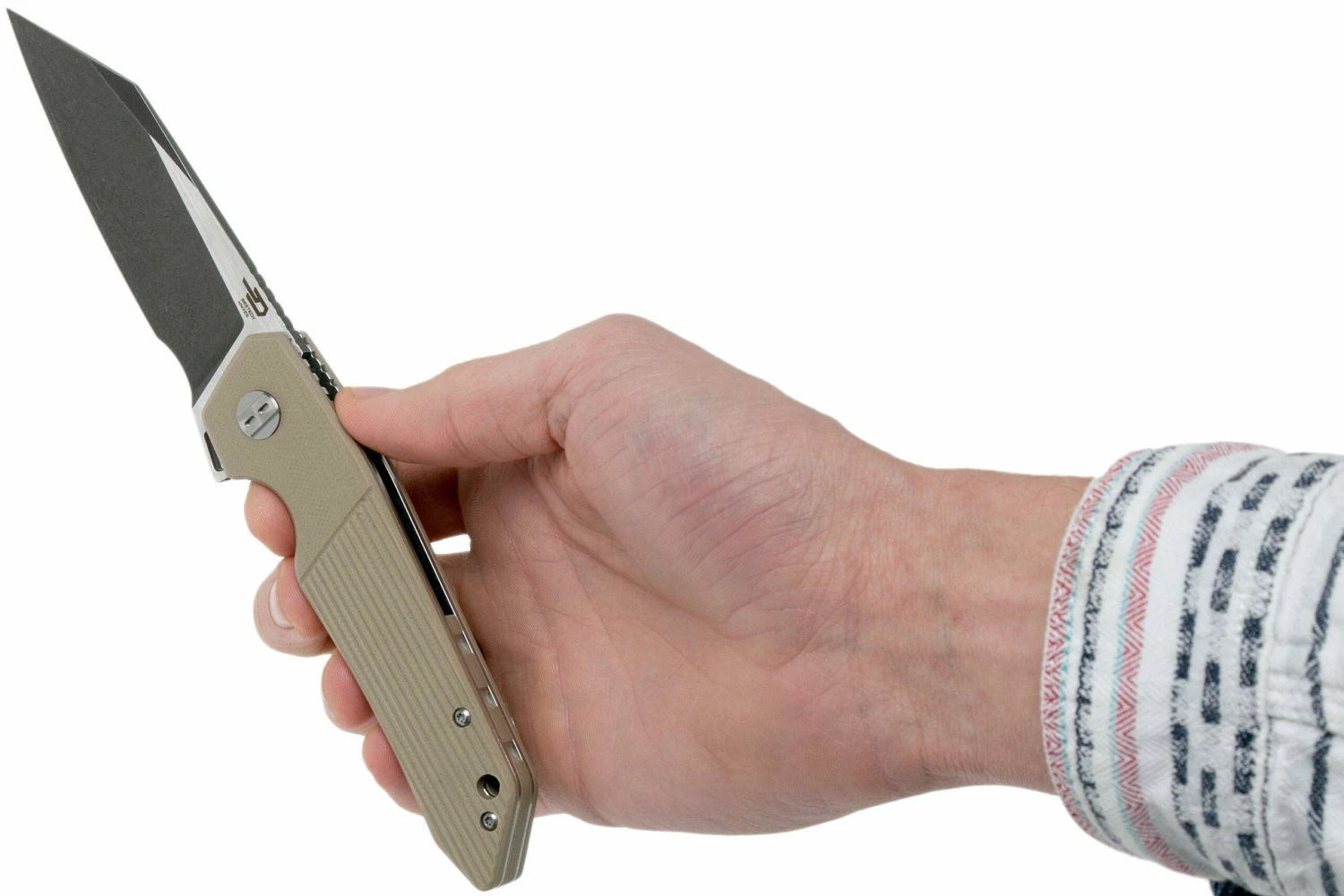 Bestech Barracuda BG15C-2 Black Stonewash Satin, Beige G10, Navaja 10 Bestech Barracuda BG15C-2 Black Stonewash Satin, Beige G10, Navaja - Imagen 8