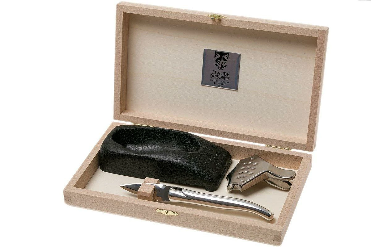 Claude Dozorme Laguiole Set Para Ostras, Aluminio Pulido 3 Claude Dozorme Laguiole Set Para Ostras, Aluminio Pulido
