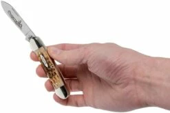 Case Canoe Amber Jigged Bone, 00263, 62131 CV Navaja -KNIVESANDTOOLS Ventas CE263 10 case ce263 10