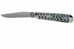 Case Medium Trapper White & Black Carbon Fiber-G10 Weave Smooth, 38920 10254 SS Navaja -KNIVESANDTOOLS Ventas CE38920 03 case