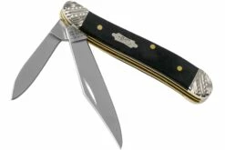 Case Peanut Ebony Wood, Worked Bolsters, 59674, 7220 SS Navaja