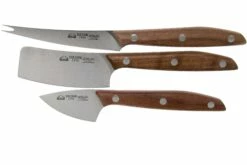 Due Cigni 1896, 2C1018NO 3-piezas Juego De Cuchillos Para Queso, Madera De Nogal