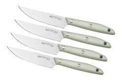 Due Cigni 1896 America 2C1019WSET4, Juego De Cuchillos Para Carne De 4 Piezas, Blanco