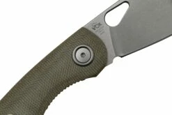 Fox Chilin FX-530-MOD Stonewashed M398, OD Green Micarta Navaja, Diseño Jesper Voxnaes -KNIVESANDTOOLS Ventas FOFX 530 MOD 05 fox