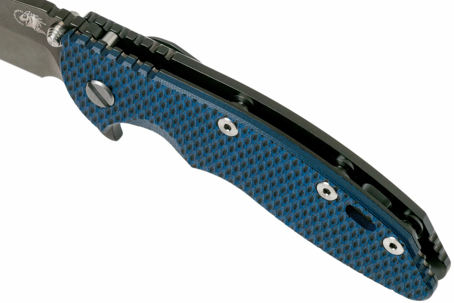 Rick Hinderer XM-18 3.5 Harpoon Spanto Blackwashed S35VN, Blue/Black G10 Navaja" 9 Rick Hinderer XM-18 3.5 Harpoon Spanto Blackwashed S35VN, Blue/Black G10 Navaja" - Imagen 7