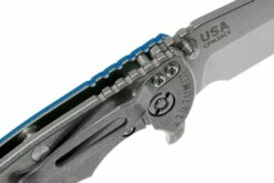 Rick Hinderer XM-18 3.5" Skinny Harpoon Spanto Stonewash, Blue G10 Navaja -KNIVESANDTOOLS Ventas HRK XM1835 SHP SW BL 06 rick hinderer knives