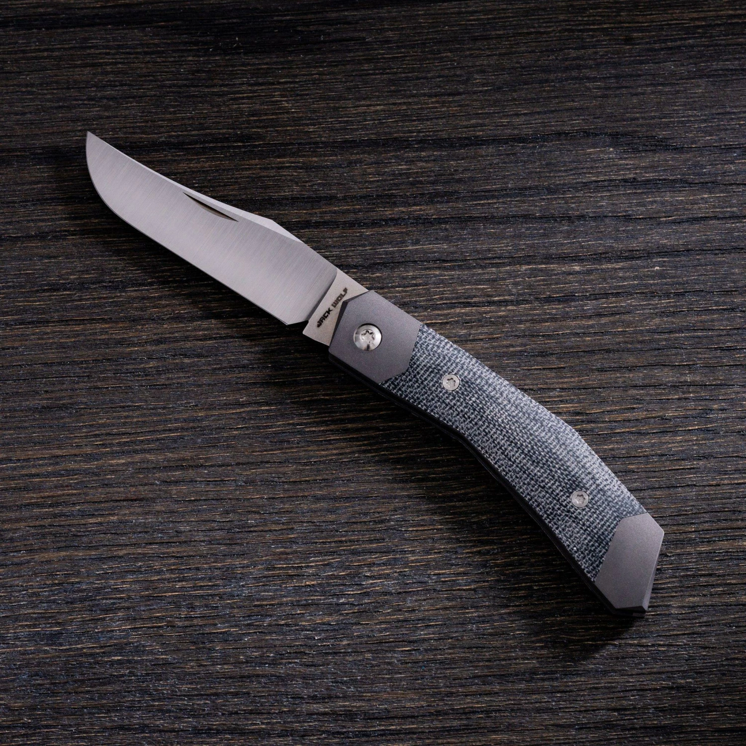 Jack Wolf Cyborg Jack CYBO-01-BLK Black Canvas Micarta, Navaja Slipjoint 3 Jack Wolf Cyborg Jack CYBO-01-BLK Black Canvas Micarta, Navaja Slipjoint