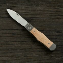 Jack Wolf Vampire Jack VAMPI-01-NAT Natural Canvas Micarta Navaja Slipjoint