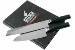 Kai Tim Malzer Kamagata Monster Set TMK-SB22, Juego De Cuchillos De 2 Piezas Santoku Y Cuchillo De Pan + Libro De Cocina