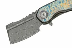 Kansept Mini Korvid K3030A2 Damascus, Lightning Strike Titanium Navaja, Diseño Justin Koch -KNIVESANDTOOLS Ventas KSK3030D1 03 kansept
