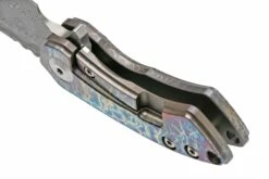 Kansept Mini Korvid K3030A2 Damascus, Lightning Strike Titanium Navaja, Diseño Justin Koch -KNIVESANDTOOLS Ventas KSK3030D1 05 kansept