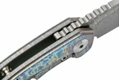 Kansept Mini Korvid K3030A2 Damascus, Lightning Strike Titanium Navaja, Diseño Justin Koch -KNIVESANDTOOLS Ventas KSK3030D1 06 kansept