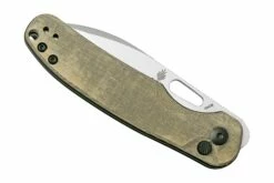 Kizer Vanguard HIC-CUP V3606C1, Button Lock Green Micarta Navaja, Diseño Azo -KNIVESANDTOOLS Ventas KZV3606C1 06 kizer
