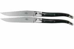 Forge De Laguiole T22MINBF Juego De Cuchillos Para Carne De Cuerno Pulido De 2 Piezas