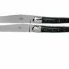 Forge De Laguiole T22MINTCNOI Negro Micarta Juego De Cuchillos Para Carne Pulidos De 2 Piezas