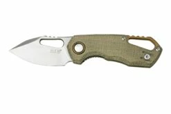 MKM Isonzo FX03M-3GC Clippoint M390, Green Canvas Micarta Navaja, Jesper Voxnaes Design