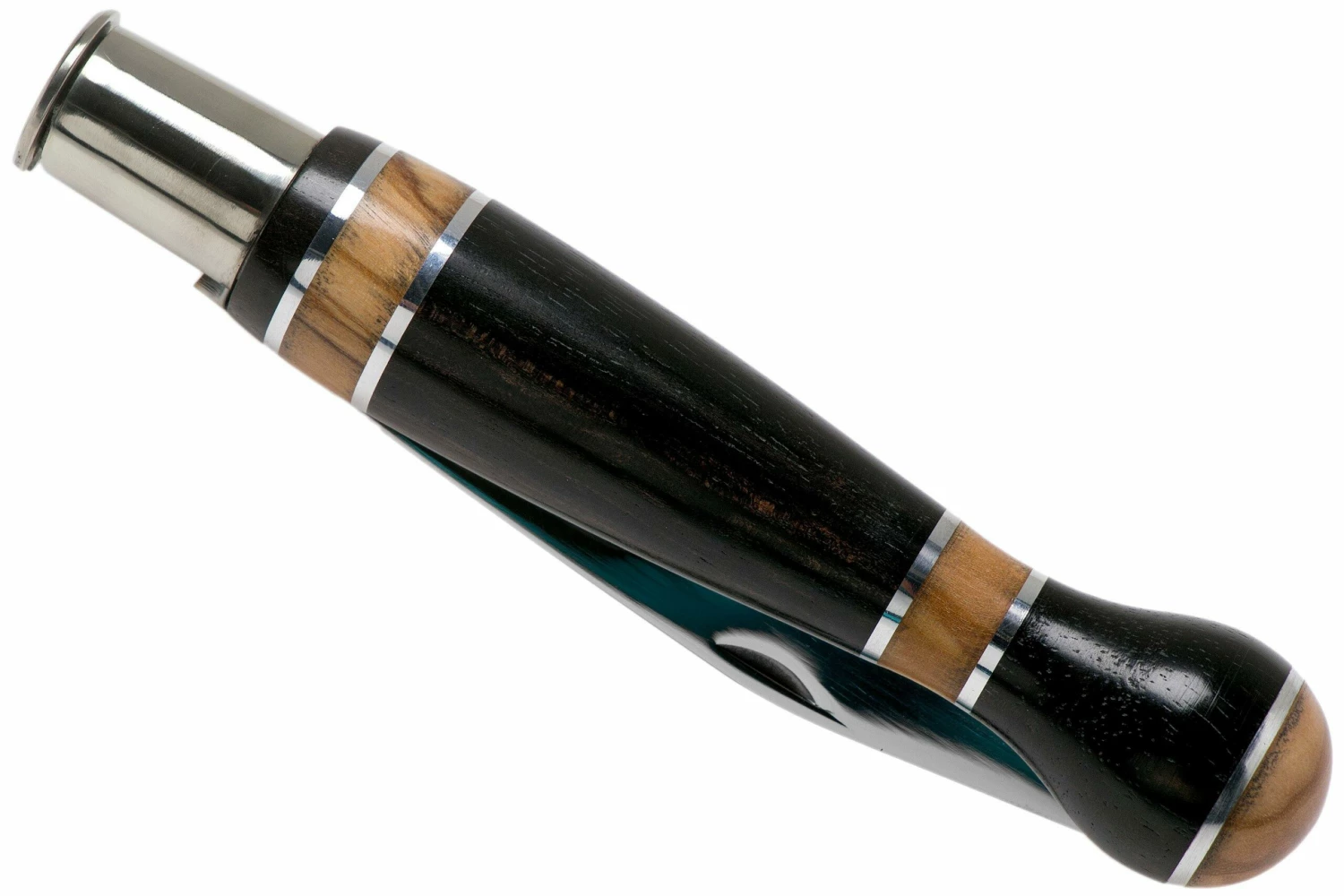 Nontron No. 25 Nickel Silver Turning Ferrule, Marquetry Ebony Olivewood, Forma De Bola NN25BOEBOL Navaja 6 Nontron No. 25 Nickel Silver Turning Ferrule, Marquetry Ebony Olivewood, Forma De Bola NN25BOEBOL Navaja - Imagen 4