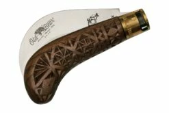 Old Bear Pruning Carved Walnut L, 9747-21-LNI Cuchillo De Jardinero -KNIVESANDTOOLS Ventas OB9747 21 LNI 04 oldbear