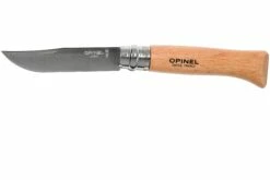 Opinel Navaja No. 8 Classic, Acero Inoxidable, Con Funda De Cuero, Madera De Haya