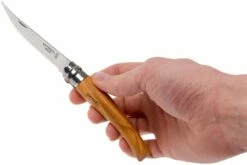 Opinel Navaja No. 8 Slim Line, Acero Inoxidable, Madera De Olivo -KNIVESANDTOOLS Ventas OP001144 07 opinel op001144 07