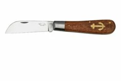 Otter Anchor Knife 173 R Large Stainless, Sapeli, Brass Anchor, Navaja