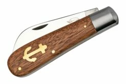 Otter Anchor Knife 173 Large Carbon, Sapeli, Brass Anchor, Navaja -KNIVESANDTOOLS Ventas OR173 04 otter