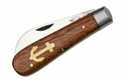 Otter Anchor Knife 174 Small Carbon, Sapeli, Brass Anchor, Navaja -KNIVESANDTOOLS Ventas OR174 04 otter