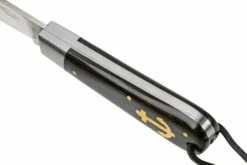 Otter Anchor Knife SET 173 Large Stainless, Grenadilla, Brass Anchor, Leather Strap Navaja -KNIVESANDTOOLS Ventas ORSET173 06 otter