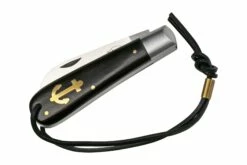 Otter Anchor Knife SET 173 Large Stainless, Grenadilla, Brass Anchor, Leather Strap Navaja -KNIVESANDTOOLS Ventas ORSET173 07 otter