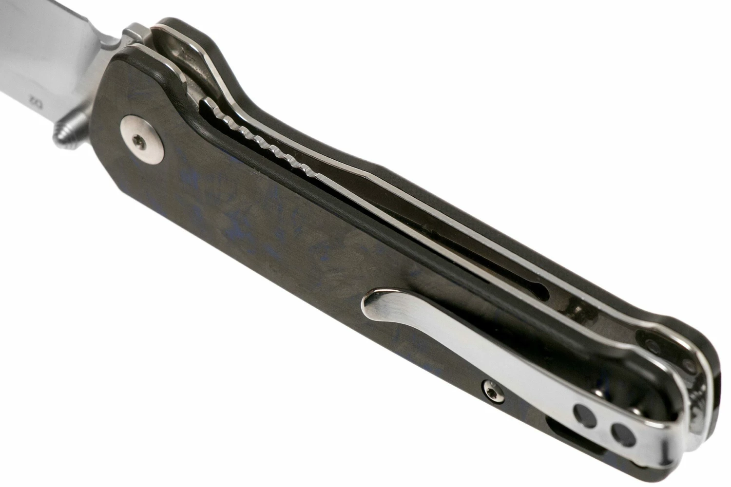 QSP Knife Penguin QS130-TBL Blue Shredded Carbon Fibre G10, Satin, Navaja 7 QSP Knife Penguin QS130-TBL Blue Shredded Carbon Fibre G10, Satin, Navaja - Imagen 5