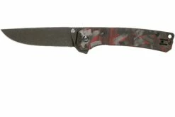 QSP Knife Osprey QS139-F2 Red Shredded Carbon Fibre, Blackwashed, Navaja