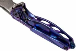 Rike Mini Hummingbird Navaja Damascus, Azul -KNIVESANDTOOLS Ventas RKMINI BL 05 rike knives mini hummingbird rkmini bl 05