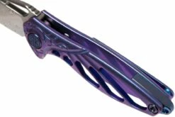 Rike Mini Hummingbird Navaja Damascus, Azul -KNIVESANDTOOLS Ventas RKMINI BL 07 rike knives mini hummingbird rkmini bl 07