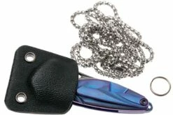 Rike Mini Hummingbird Navaja Damascus, Azul -KNIVESANDTOOLS Ventas RKMINI BL 09 rike knives mini hummingbird rkmini bl 09