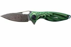 Rike Mini Hummingbird Navaja Damascus, Verde
