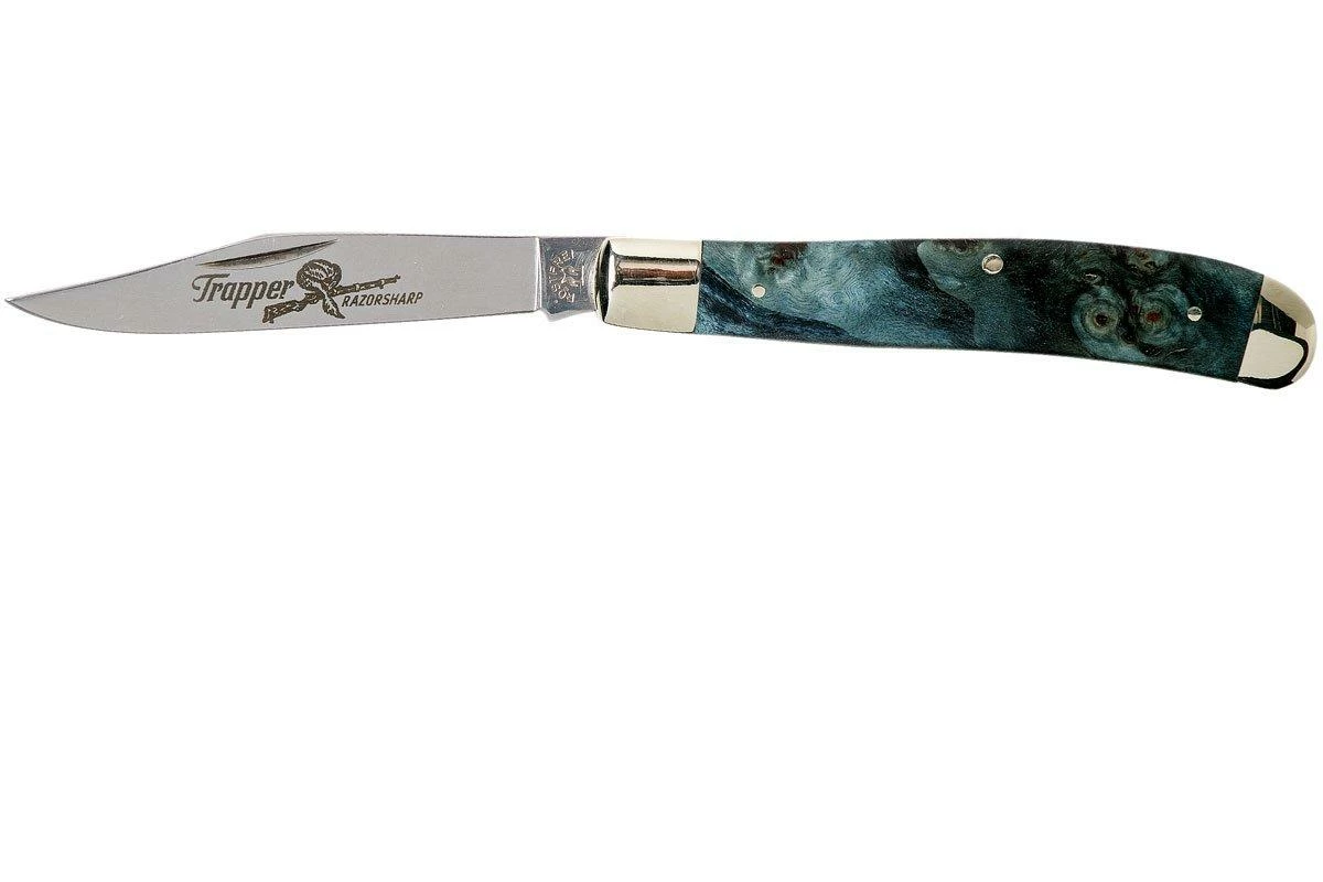 Robert Klaas US Trapper 95mm Blue Poplar Burl 412-1-2MAP-BL-TRS Navaja 3 Robert Klaas US Trapper 95mm Blue Poplar Burl 412-1-2MAP-BL-TRS Navaja