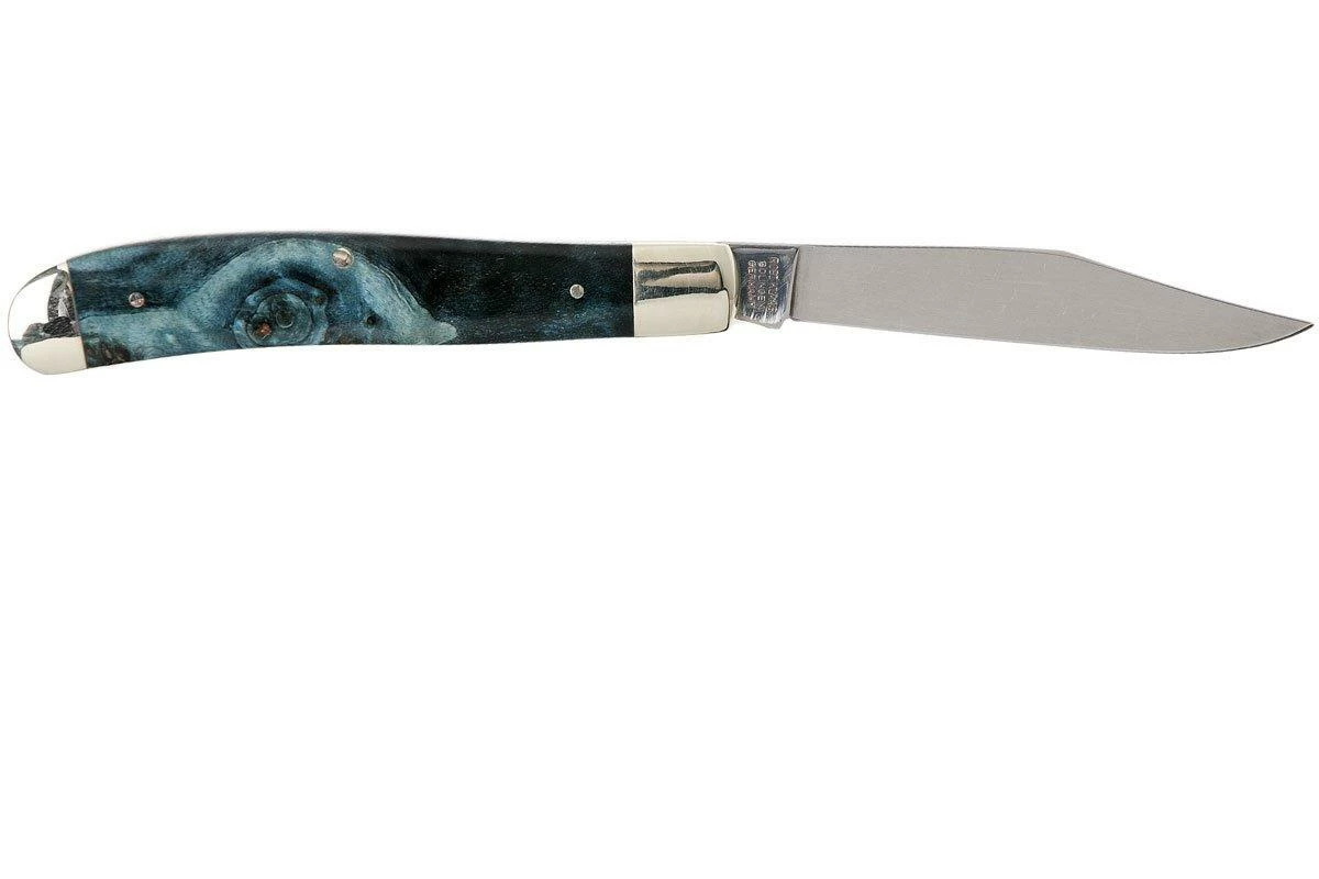 Robert Klaas US Trapper 95mm Blue Poplar Burl 412-1-2MAP-BL-TRS Navaja 4 Robert Klaas US Trapper 95mm Blue Poplar Burl 412-1-2MAP-BL-TRS Navaja - Imagen 2