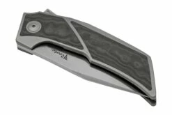 Reate T3500 Bead Blast Titanium, FatCarbon Black Camo Navaja, Diseño De Tashi Bharucha -KNIVESANDTOOLS Ventas RTT3500 FB BC 06 reate