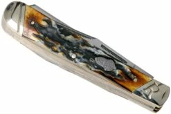 Rough Ryder Trapper Cinnamon Stag RR2155 Damascus Navaja Slipjoint -KNIVESANDTOOLS Ventas RY2155 04 rough ryder