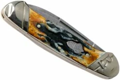 Rough Ryder Canoe Cinnamon Stag RR2156 Damascus Navaja Slipjoint -KNIVESANDTOOLS Ventas RY2156 04 rough ryder