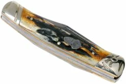 Rough Ryder Small Moose Cinnamon Stag RR2157 Damascus Navaja Slipjoint -KNIVESANDTOOLS Ventas RY2157 04 rough ryder