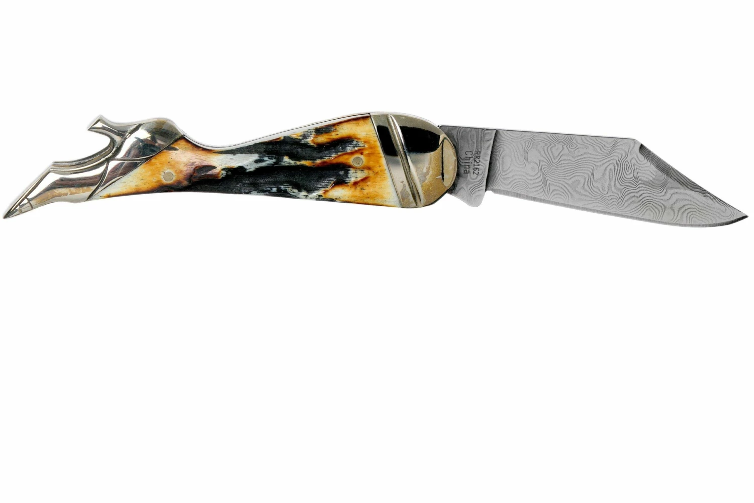 Rough Ryder Lady Leg Knife Cinnamon Stag RR2162 Damascus Navaja Slipjoint 4 Rough Ryder Lady Leg Knife Cinnamon Stag RR2162 Damascus Navaja Slipjoint - Imagen 2