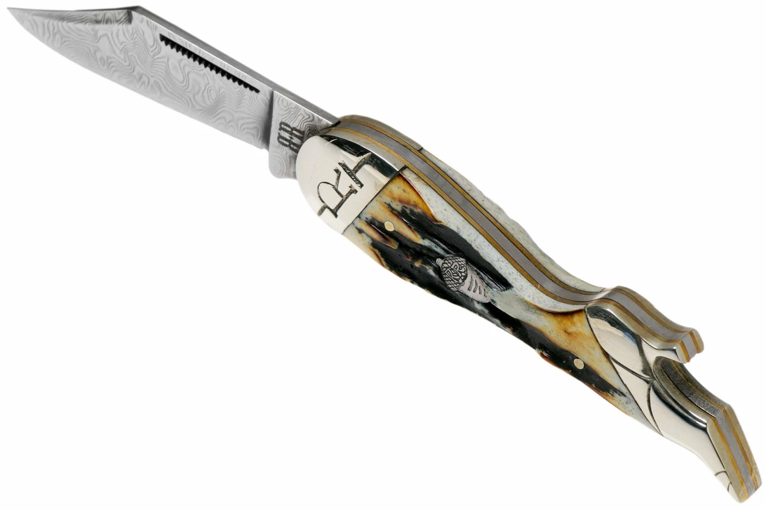 Rough Ryder Lady Leg Knife Cinnamon Stag RR2162 Damascus Navaja Slipjoint 7 Rough Ryder Lady Leg Knife Cinnamon Stag RR2162 Damascus Navaja Slipjoint - Imagen 5