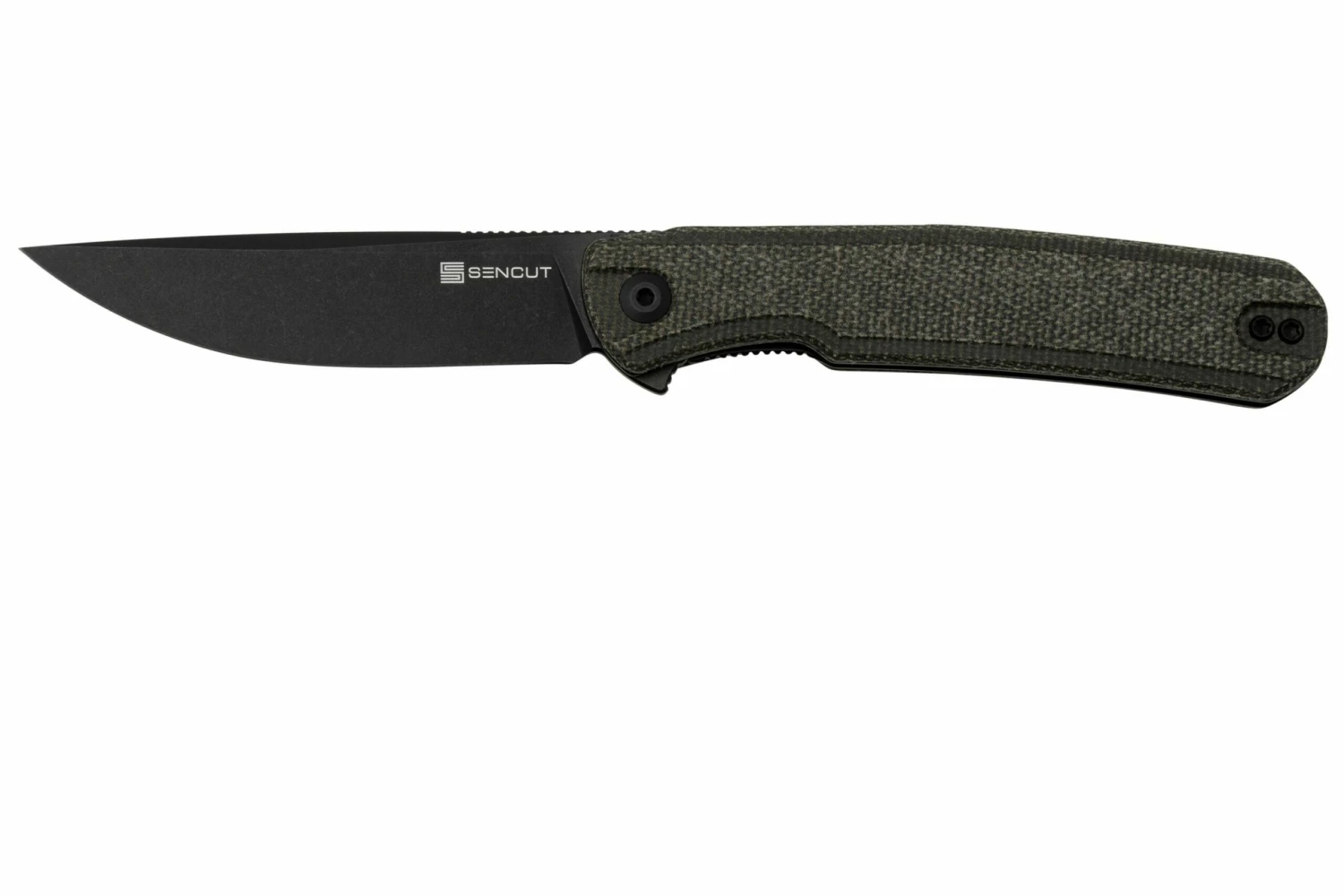 SENCUT Scitus S21042-3 Green Canvas Micarta Black Stonewashed D2, Navaja 3 SENCUT Scitus S21042-3 Green Canvas Micarta Black Stonewashed D2, Navaja
