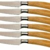 Saladini 6-delige Juego De Cuchillos Para Carne 23 Cm, Madera De Olivo