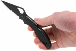 Spyderco Byrd Meadowlark 04BKPS2 Parcialmente Dentado, Negro -KNIVESANDTOOLS Ventas SPBY04BKPS2 08 spyderco byrd meadowlark 2 spby04bkps2 08